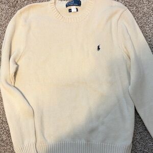 Polo by Ralph Lauren Men's Cream Crewneck Sweater